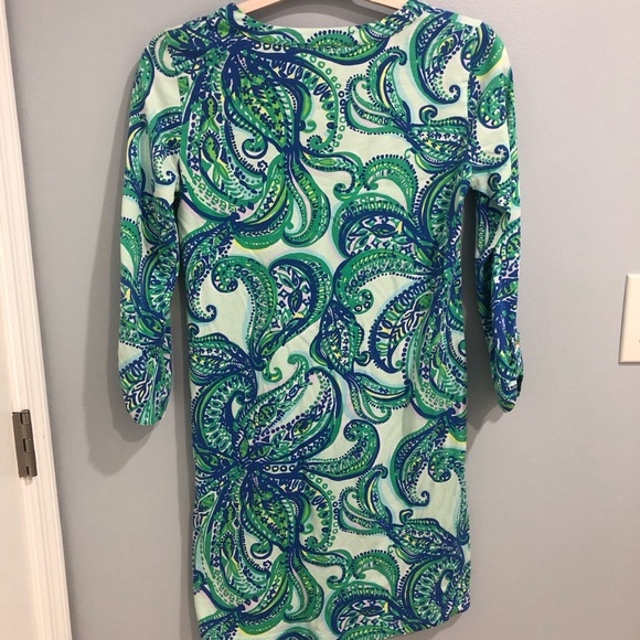 Lilly Pulitzer Blue/Green Paisley Print Tunic Dress Size Small - Picture 6 of 8